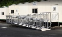 alumin rental wheelchair ramp installed for temproary mobile homes