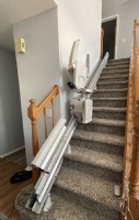stairlift with power folding raill in Schamburgh IL installed by Lifeway Mobility